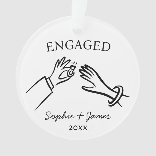 Fiançailles Joyeux Noël Dessinés à la Main (devant)