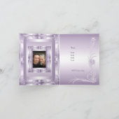 Fiançailles Mariage de carte Ajouter photo Mauve L (Intérieur)