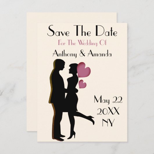 Fiançailles mignon et enregistrer la carte postale (Devant / Derrière)