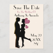 Fiançailles mignon et enregistrer la carte postale (Devant)