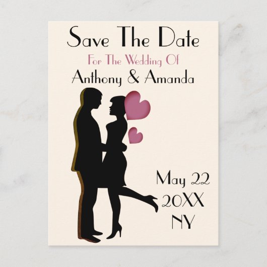 Fiançailles mignon et enregistrer la carte postale (Devant)