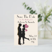 Fiançailles mignon et enregistrer la carte postale (Debout devant)