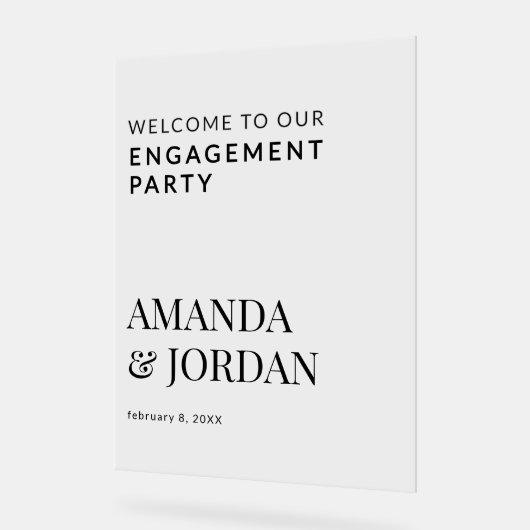 Fiançailles minimaliste de luxe noir et blanc (Angle)