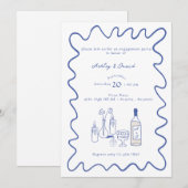 Fiançailles moderne | Invitations de mariage fanta (Devant / Derrière)