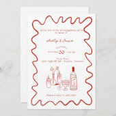 Fiançailles moderne | Invitations de mariage fanta (Devant / Derrière)