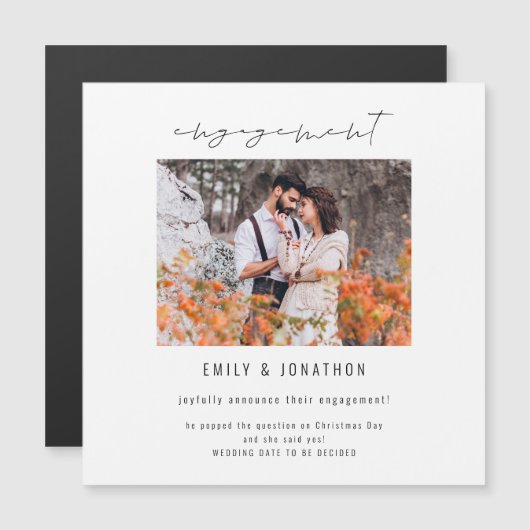 Fiançailles photo de script moderne Faire-part (Devant / Derrière)