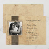 Fiançailles Photo Invitations de mariage vintage (Devant / Derrière)
