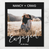 Fiançailles photo personnalisé Étiquette de vin Fa (Étiquettes simples)