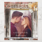 Fiançailles photo Rustique Bois Étiquette de vin (Étiquettes simples)