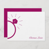 Fiançailles Ring Merci Cartes (Devant / Derrière)