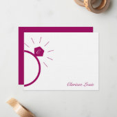 Fiançailles Ring Merci Cartes (Devant/Arrière en situation)