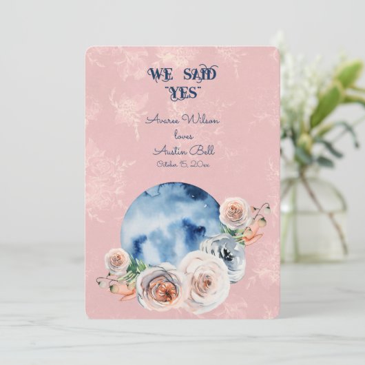 Fiançailles sur la lune Nous avons dit "Oui" carte (Debout devant)