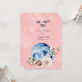 Fiançailles sur la lune Nous avons dit "Oui" carte (Devant/Arrière en situation)