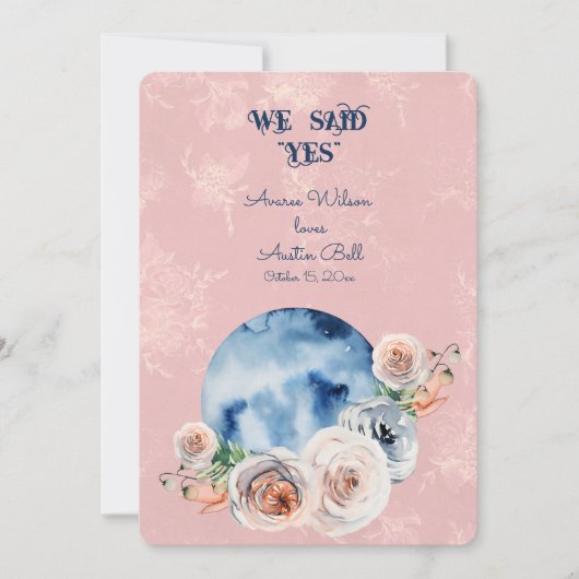 Fiançailles sur la lune Nous avons dit "Oui" carte (Devant)