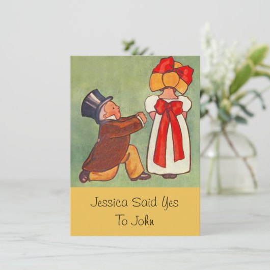 Fiançailles Vintage doux Invitations (Debout devant)