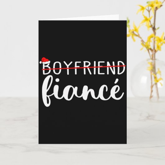 Fiance Fiancee Engaged Couples Matching Christmas  Kaart (Gele Bloem)