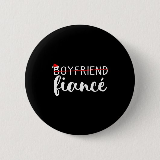 Fiance Fiancee Engaged Couples Matching Christmas  Ronde Button 5,7 Cm (Voorkant)