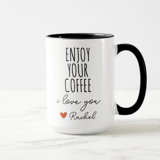 Fiance Geniet van uw koffie knap Goedemorgen cadea Mok (Rechts)