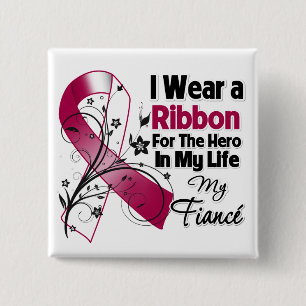 Fiance Hero in My Life Head Neck Cancer Vierkante Button 5,1 Cm