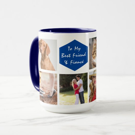 Fiancé Photo Template Collage Keepomwille Mok (Voorkant links)