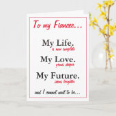 Fiancée carte d'anniversaire.love.du mari à être c (Fleur jaune)