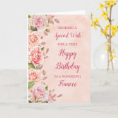 Fiancée Fleurs Roses Carte Anniversaire (Fleur jaune)