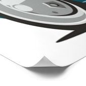 Fiat 126 karikaturale turquoise poster (Hoek)