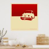 Fiat 500, 1959 - Rood op poster (Keuken)