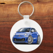 Fiat 500 Abarth Blue Car Sleutelhanger (Voorkant)