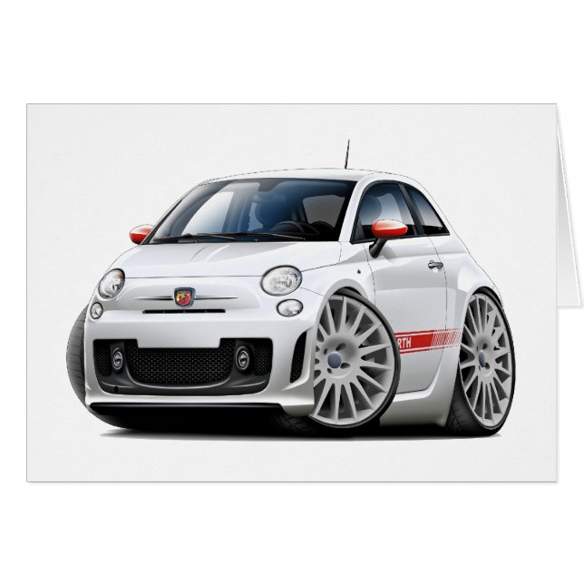 Fiat 500 Abarth White Car (Voorkant Horizontaal)