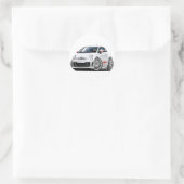 Fiat 500 Abarth White Car Ronde Sticker (Tas)
