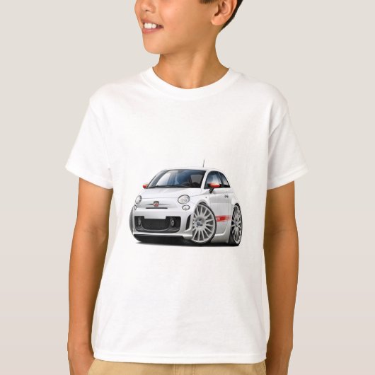 Fiat 500 Abarth White Car T-shirt (Voorkant)