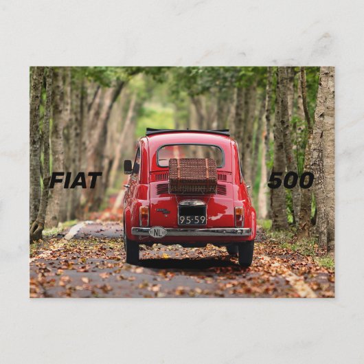 Fiat 500-auto briefkaart (Voorkant)