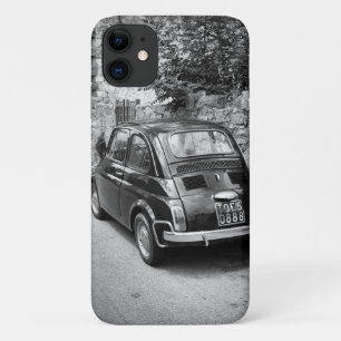 FIAT 500-auto in zwart-wit iPhone 11 Hoesje