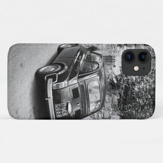 FIAT 500-auto in zwart-wit Case-Mate iPhone Case (Achterkant (horizontaal))