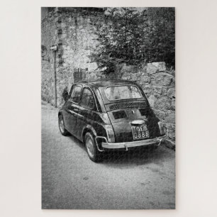 FIAT 500-auto in zwart-wit Legpuzzel