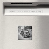 FIAT 500-auto in zwart-wit Magneet (Insitu (Vaatwasser))