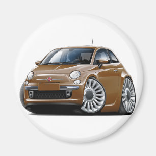 Fiat 500 bruine auto magneet