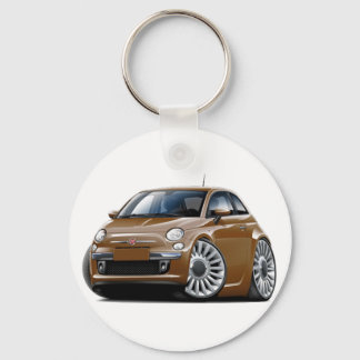 Fiat 500 bruine auto sleutelhanger