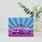 Fiat 500 Bunt Briefkaart (Staand voorkant)