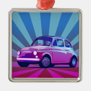 Fiat 500 Bunt Metalen Ornament