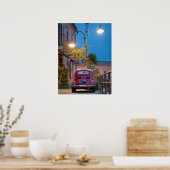 Fiat 500,  cinquecento, 's nachts, Italië Poster (Keuken)
