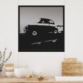 Fiat 500 classic - Argent sur affiche noire (Cuisine)