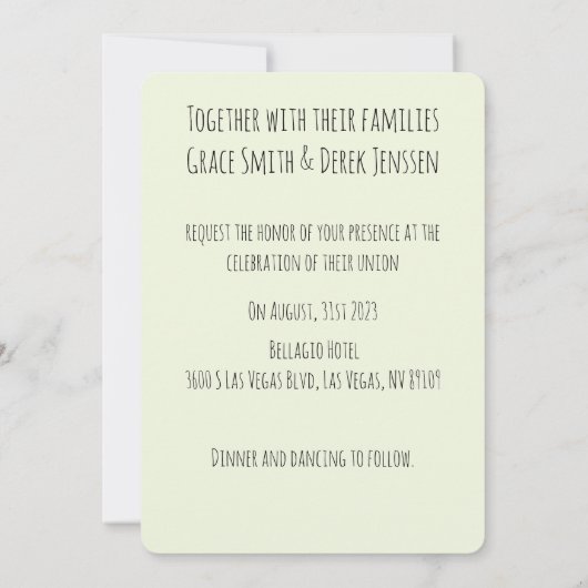 Fiat 500 Couple en faire-part de mariage automobil (Dos)