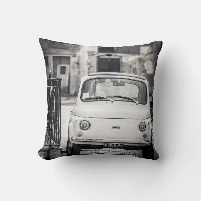 Fiat 500 en Italie, coussin classique de voiture (Recto)