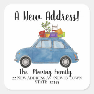 Fiat 500-envelop voor bewegend materiaal Vierkante Sticker