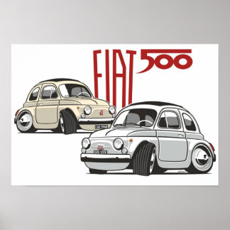 Fiat 500 gepersonaliseerd voor Olivia Poster