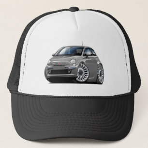 Fiat 500 grijze auto trucker pet