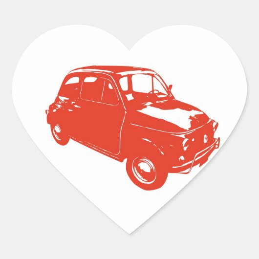 Fiat 500 hart sticker (Voorkant)