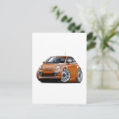 Fiat 500 koperen auto briefkaart (Staand voorkant)